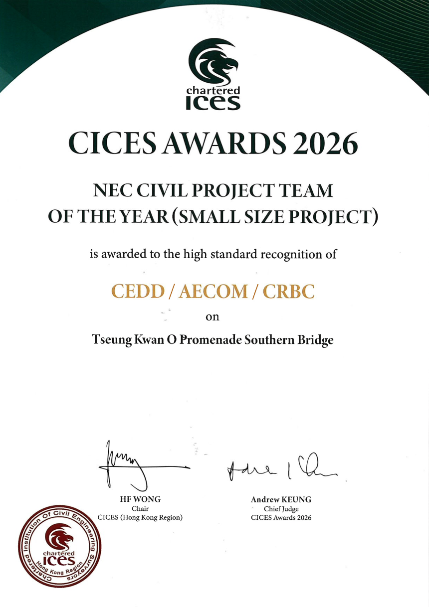 英国特许土木工程测量师学会 2026 年度 NEC 项目团队奖（小型项目）