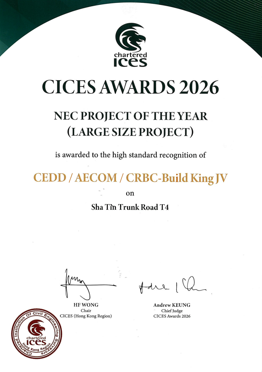 英国特许土木工程测量师学会 2026 年度 NEC 项目团队奖（大型项目）